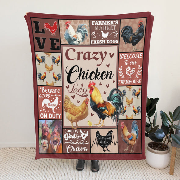 Chicken Pattern Blanket Fleece Throw Blanket Super Soft Warm Gifts for Baby Girls Boys Kids Mom Grandma Room Decor