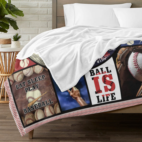 Baseball Pattern Blanket Fleece Throw Blanket Super Soft Warm Gifts for Baby Girls Boys Kids Mom Grandma Room Decor