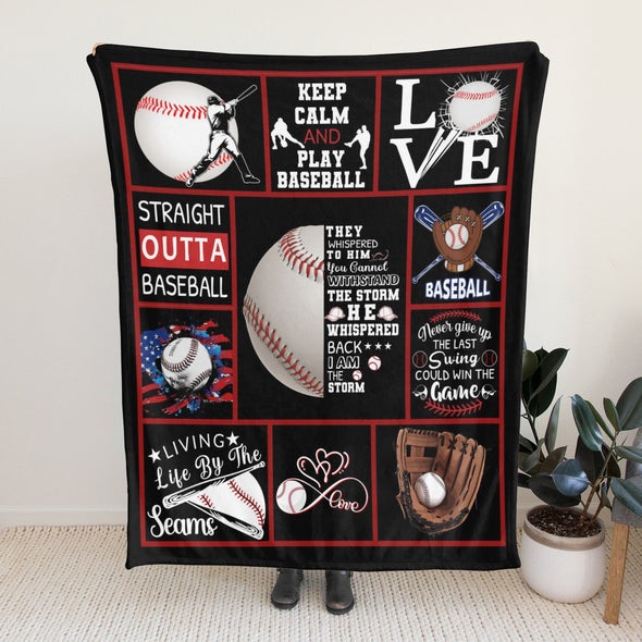 Baseball Pattern Blanket Fleece Throw Blanket Super Soft Warm Gifts for Baby Girls Boys Kids Mom Grandma Room Decor