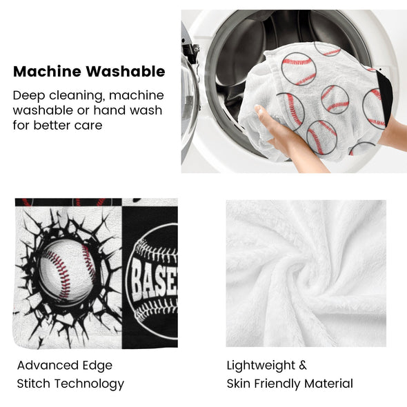 Baseball Pattern Blanket Fleece Throw Blanket Super Soft Warm Gifts for Baby Girls Boys Kids Mom Grandma Room Decor