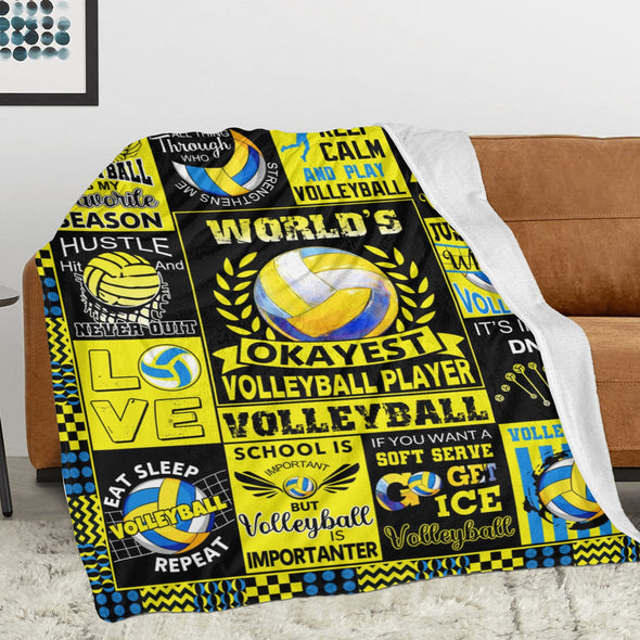 Volleyball Pattern Blanket Fleece Throw Blanket Super Soft Warm Gifts for Baby Girls Boys Kids Mom Grandma Room Decor