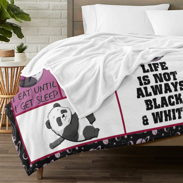 Panda Pattern Blanket Fleece Throw Blanket Super Soft Warm Gifts for Baby Girls Boys Kids Mom Grandma Room Decor