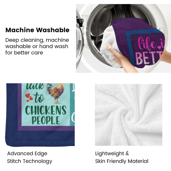 Chicken Pattern Blanket Fleece Throw Blanket Super Soft Warm Gifts for Baby Girls Boys Kids Mom Grandma Room Decor