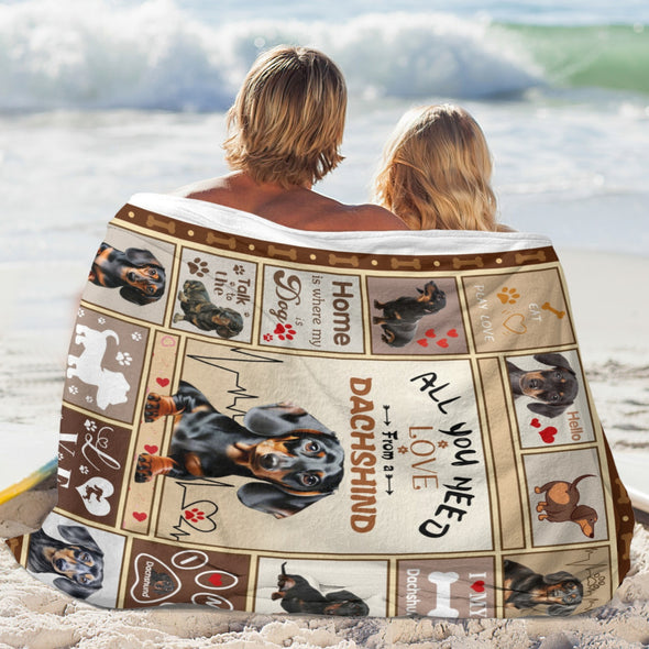 Dachshund Pattern Blanket Fleece Throw Blanket Super Soft Warm Gifts for Baby Girls Boys Kids Mom Grandma Room Decor