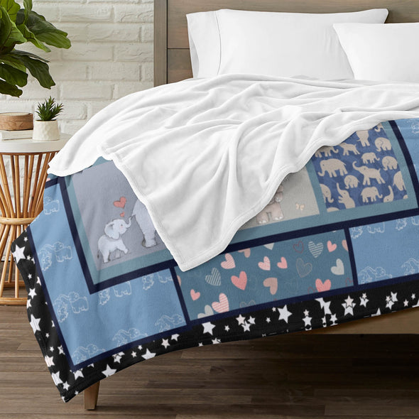 Elephant Blanket Fleece Throw Blanket Super Soft Warm Gifts for Girls Boys Kids Room Decor