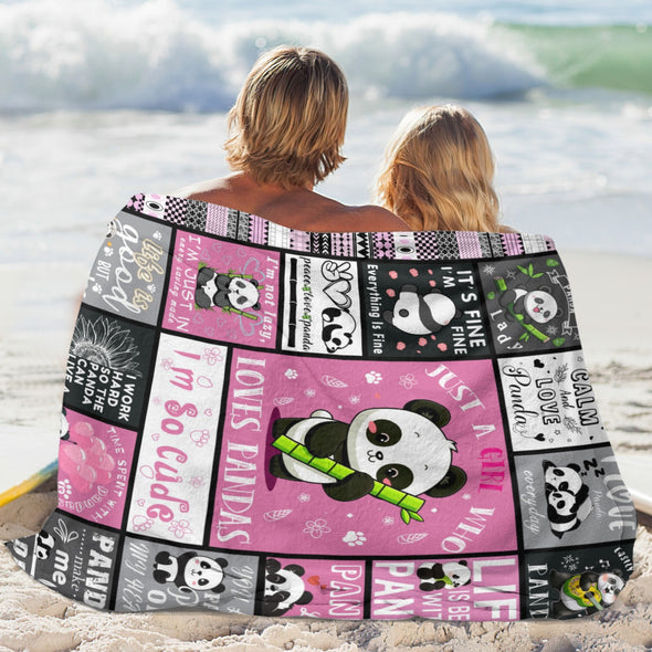 Panda Pattern Blanket Fleece Throw Blanket Super Soft Warm Gifts for Baby Girls Boys Kids Mom Grandma Room Decor