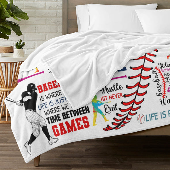 Baseball Pattern Blanket Fleece Throw Blanket Super Soft Warm Gifts for Baby Girls Boys Kids Mom Grandma Room Decor