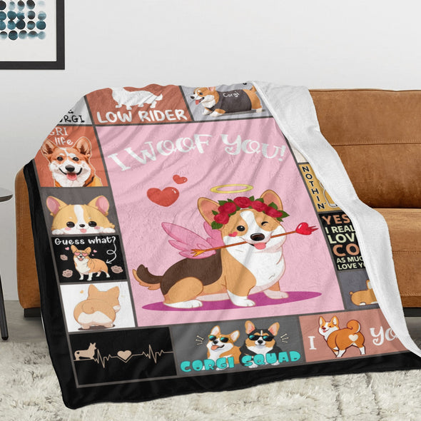 Corgi Blanket Fleece Throw Blanket Super Soft Warm Gifts for Baby Girls Boys Kids Mom Grandma Room Decor