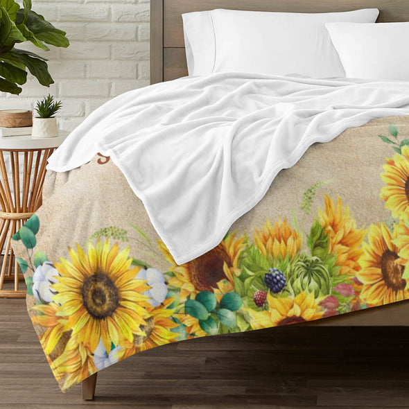 Sunflower Blanket Fleece Throw Blanket Super Soft Warm Gifts for Baby Girls Boys Kids Mom Grandma Room Decor
