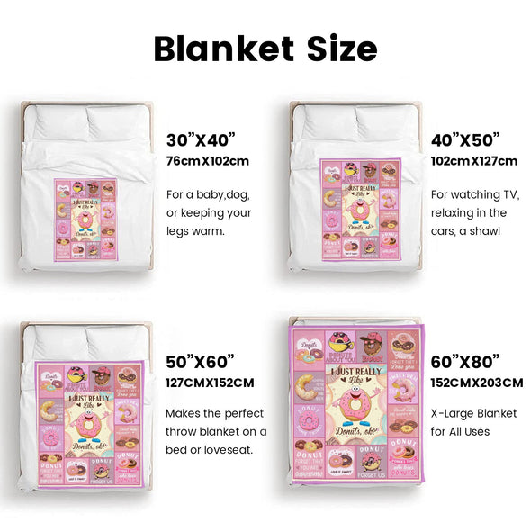 Donut Pattern Blanket Fleece Throw Blanket Super Soft Warm Gifts for Baby Girls Boys Kids Mom Grandma Room Decor