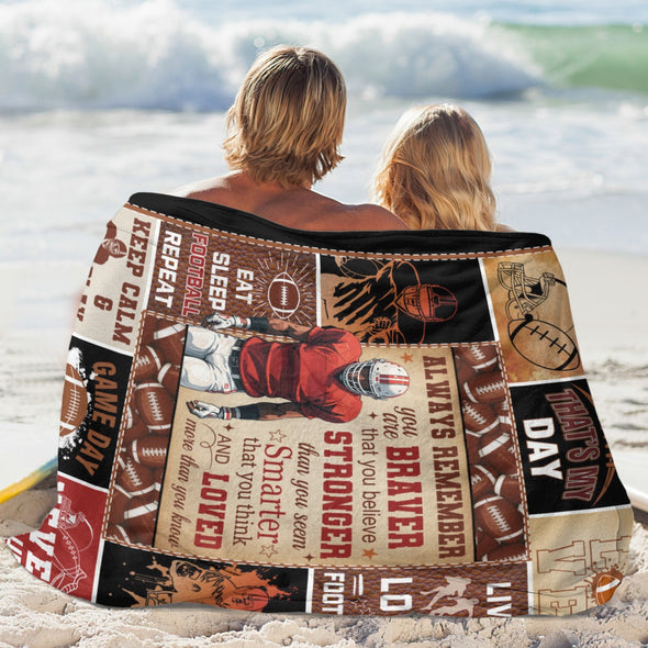 Football Pattern Blanket Fleece Throw Blanket Super Soft Warm Gifts for Baby Girls Boys Kids Mom Grandma Room Decor