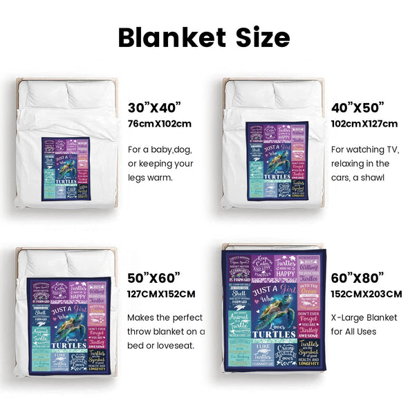 Turtle Pattern Blanket Fleece Throw Blanket Super Soft Warm Gifts for Baby Girls Boys Kids Mom Grandma Room Decor