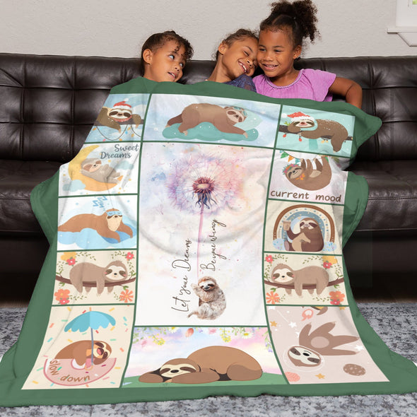 Sloth Blanket Gifts for Women Girls, Cozy Soft Sloths Throw Blanket for Men Kids Boys Christmas Birthday