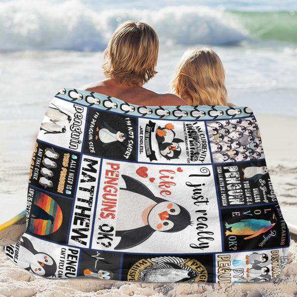 Penguin Blanket Fleece Throw Blanket Super Soft Warm Gifts for Baby Girls Boys Kids Mom Grandma Room Decor