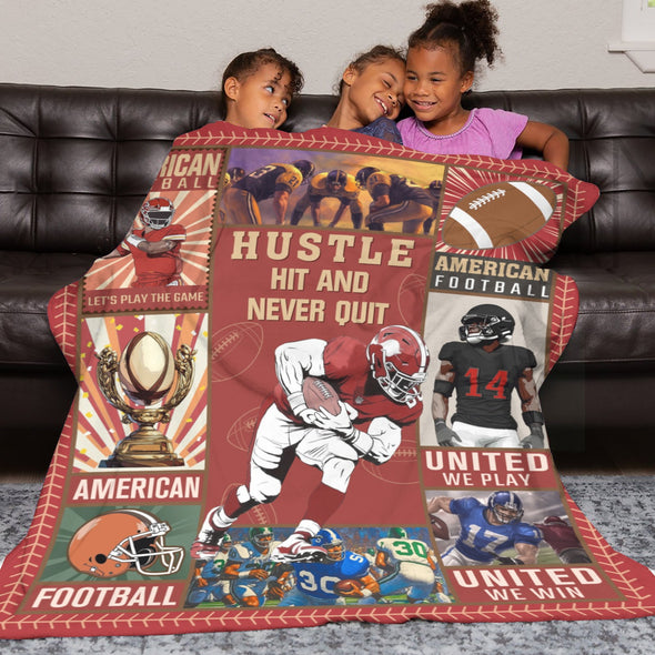Football Pattern Blanket Fleece Throw Blanket Super Soft Warm Gifts for Baby Girls Boys Kids Mom Grandma Room Decor
