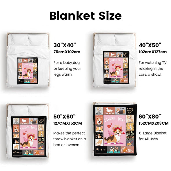 Corgi Blanket Fleece Throw Blanket Super Soft Warm Gifts for Baby Girls Boys Kids Mom Grandma Room Decor