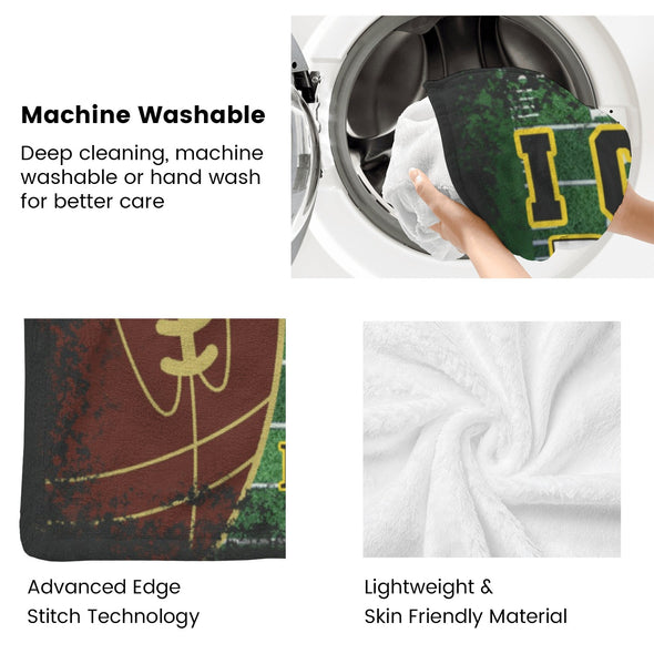 Football Pattern Blanket Fleece Throw Blanket Super Soft Warm Gifts for Baby Girls Boys Kids Mom Grandma Room Decor