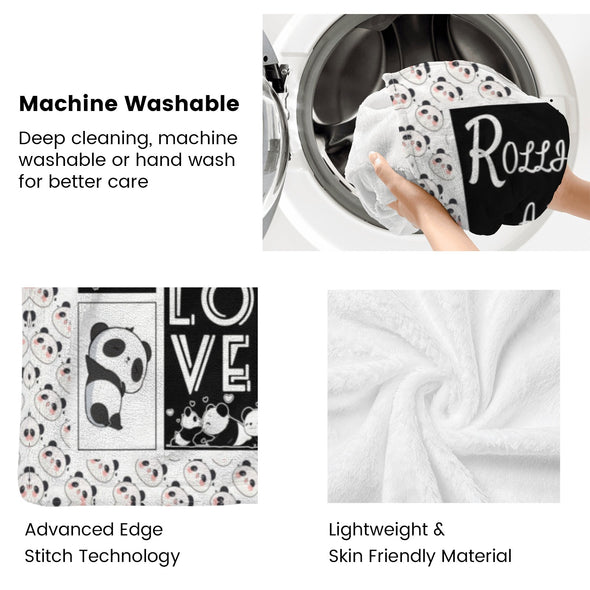 Panda Pattern Blanket Fleece Throw Blanket Super Soft Warm Gifts for Baby Girls Boys Kids Mom Grandma Room Decor