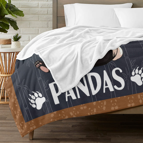 Panda Pattern Blanket Fleece Throw Blanket Super Soft Warm Gifts for Baby Girls Boys Kids Mom Grandma Room Decor