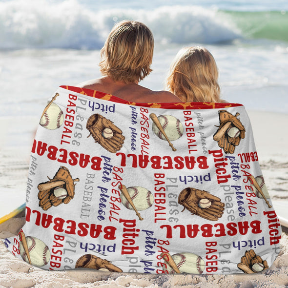 Baseball Pattern Blanket Fleece Throw Blanket Super Soft Warm Gifts for Baby Girls Boys Kids Mom Grandma Room Decor