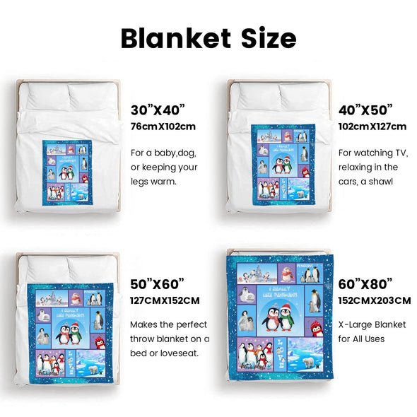 Penguin Blanket Fleece Throw Blanket Super Soft Warm Gifts for Baby Girls Boys Kids Mom Grandma Room Decor
