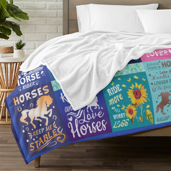 Horse Blanket Gift for Women Girl Who Loves Horses for Sofa Couch Bed Room Birthday Decor Bed Travel