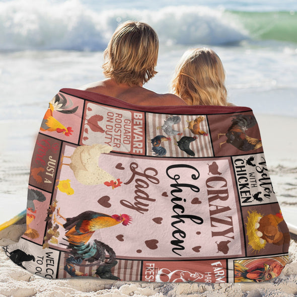 Chicken Pattern Blanket Fleece Throw Blanket Super Soft Warm Gifts for Baby Girls Boys Kids Mom Grandma Room Decor