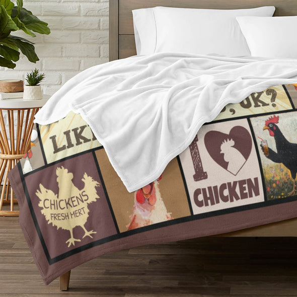 Chicken Pattern Blanket Fleece Throw Blanket Super Soft Warm Gifts for Baby Girls Boys Kids Mom Grandma Room Decor