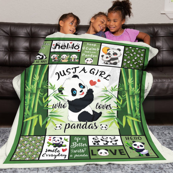 Panda Pattern Blanket Fleece Throw Blanket Super Soft Warm Gifts for Baby Girls Boys Kids Mom Grandma Room Decor