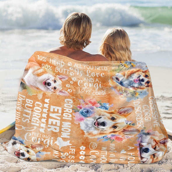 Corgi Blanket Fleece Throw Blanket Super Soft Warm Gifts for Baby Girls Boys Kids Mom Grandma Room Decor