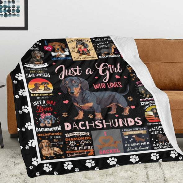 Dachshund Pattern Blanket Fleece Throw Blanket Super Soft Warm Gifts for Baby Girls Boys Kids Mom Grandma Room Decor