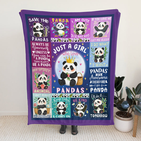Panda Pattern Blanket Fleece Throw Blanket Super Soft Warm Gifts for Baby Girls Boys Kids Mom Grandma Room Decor