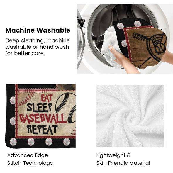 Baseball Pattern Blanket Fleece Throw Blanket Super Soft Warm Gifts for Baby Girls Boys Kids Mom Grandma Room Decor