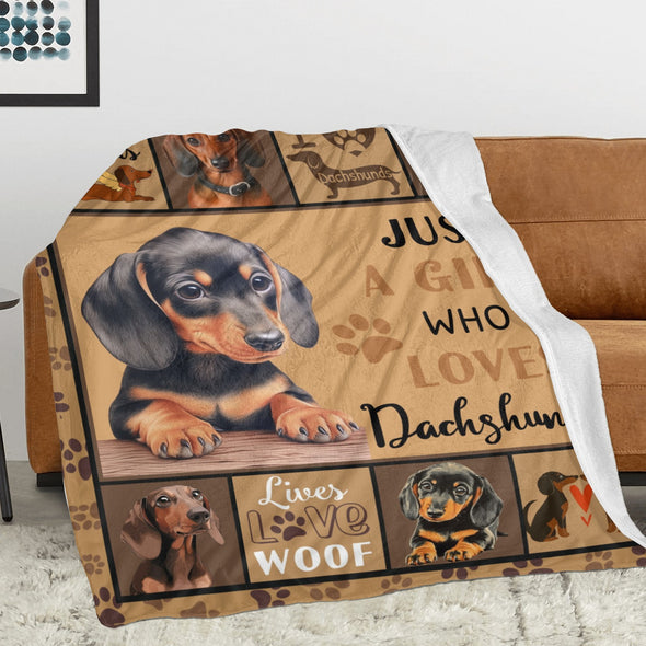 Dachshund Pattern Blanket Fleece Throw Blanket Super Soft Warm Gifts for Baby Girls Boys Kids Mom Grandma Room Decor