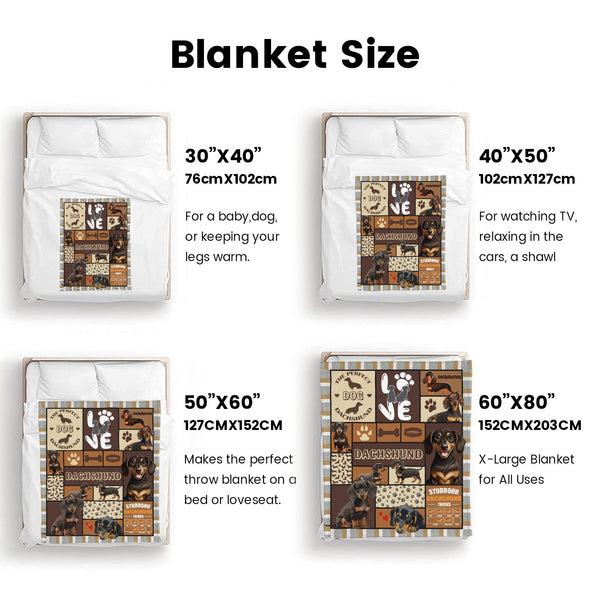 Dachshund Pattern Blanket Fleece Throw Blanket Super Soft Warm Gifts for Baby Girls Boys Kids Mom Grandma Room Decor