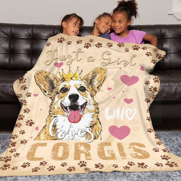 Corgi Blanket Fleece Throw Blanket Super Soft Warm Gifts for Baby Girls Boys Kids Mom Grandma Room Decor