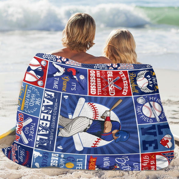 Baseball Pattern Blanket Fleece Throw Blanket Super Soft Warm Gifts for Baby Girls Boys Kids Mom Grandma Room Decor