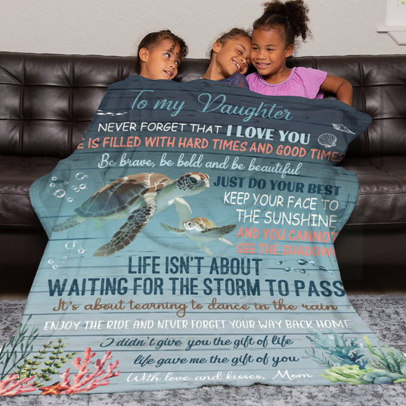 Turtle Pattern Blanket Fleece Throw Blanket Super Soft Warm Gifts for Baby Girls Boys Kids Mom Grandma Room Decor