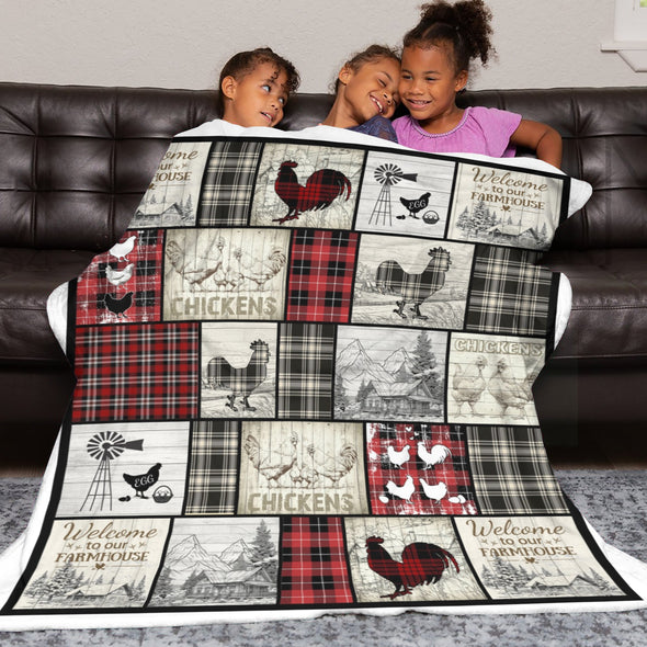 Chicken Pattern Blanket Fleece Throw Blanket Super Soft Warm Gifts for Baby Girls Boys Kids Mom Grandma Room Decor