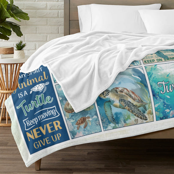 Turtle Pattern Blanket Fleece Throw Blanket Super Soft Warm Gifts for Baby Girls Boys Kids Mom Grandma Room Decor