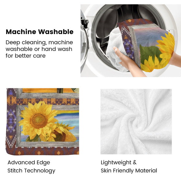 Sunflower Blanket Fleece Throw Blanket Super Soft Warm Gifts for Baby Girls Boys Kids Mom Grandma Room Decor