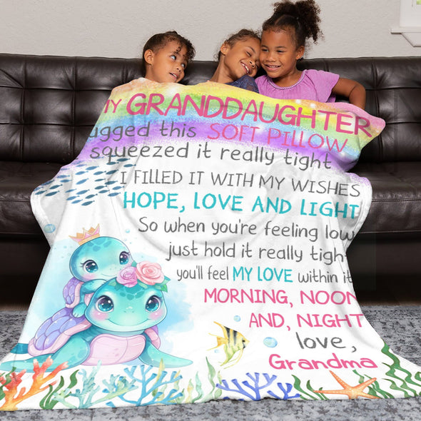 Turtle Pattern Blanket Fleece Throw Blanket Super Soft Warm Gifts for Baby Girls Boys Kids Mom Grandma Room Decor
