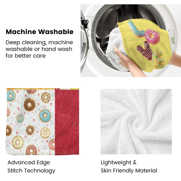 Donut Pattern Blanket Fleece Throw Blanket Super Soft Warm Gifts for Baby Girls Boys Kids Mom Grandma Room Decor