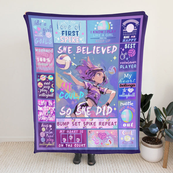 Volleyball Pattern Blanket Fleece Throw Blanket Super Soft Warm Gifts for Baby Girls Boys Kids Mom Grandma Room Decor