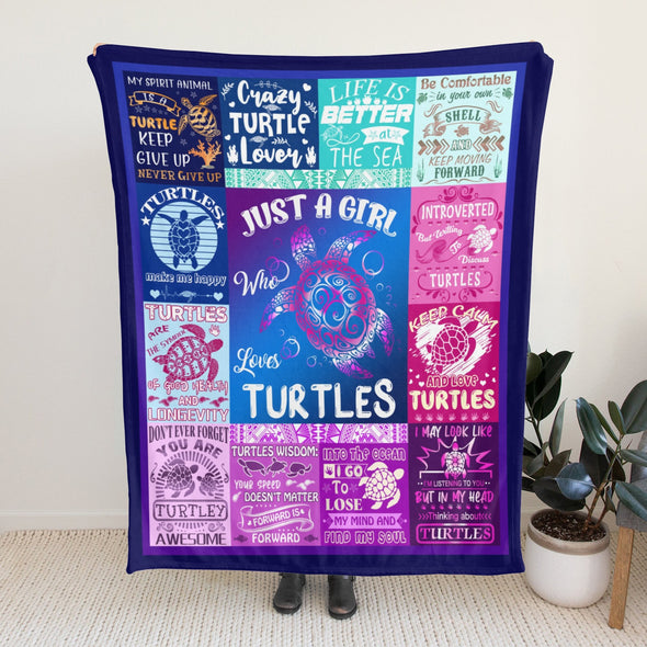 Turtle Pattern Blanket Fleece Throw Blanket Super Soft Warm Gifts for Baby Girls Boys Kids Mom Grandma Room Decor