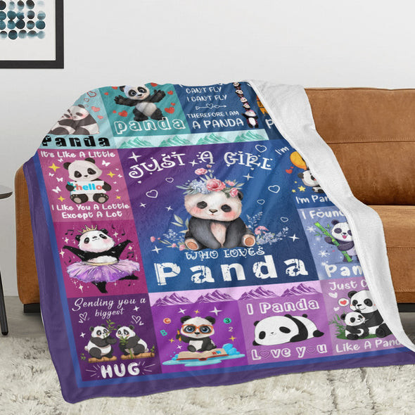 Panda Pattern Blanket Fleece Throw Blanket Super Soft Warm Gifts for Baby Girls Boys Kids Mom Grandma Room Decor