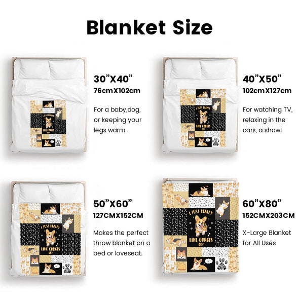 Corgi Blanket Fleece Throw Blanket Super Soft Warm Gifts for Baby Girls Boys Kids Mom Grandma Room Decor