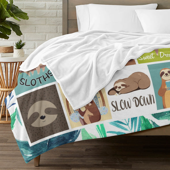 Sloth Blanket Gifts for Women Girls, Cozy Soft Sloths Throw Blanket for Men Kids Boys Christmas Birthday