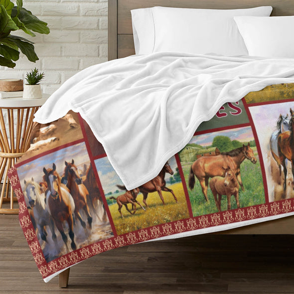 Horse Blanket Gift for Women Girl Who Loves Horses for Sofa Couch Bed Room Birthday Decor Bed Travel