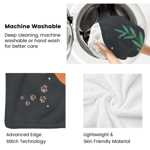 Fox Pattern Blanket Fleece Throw Blanket Super Soft Warm Gifts for Baby Girls Boys Kids Mom Grandma Room Decor